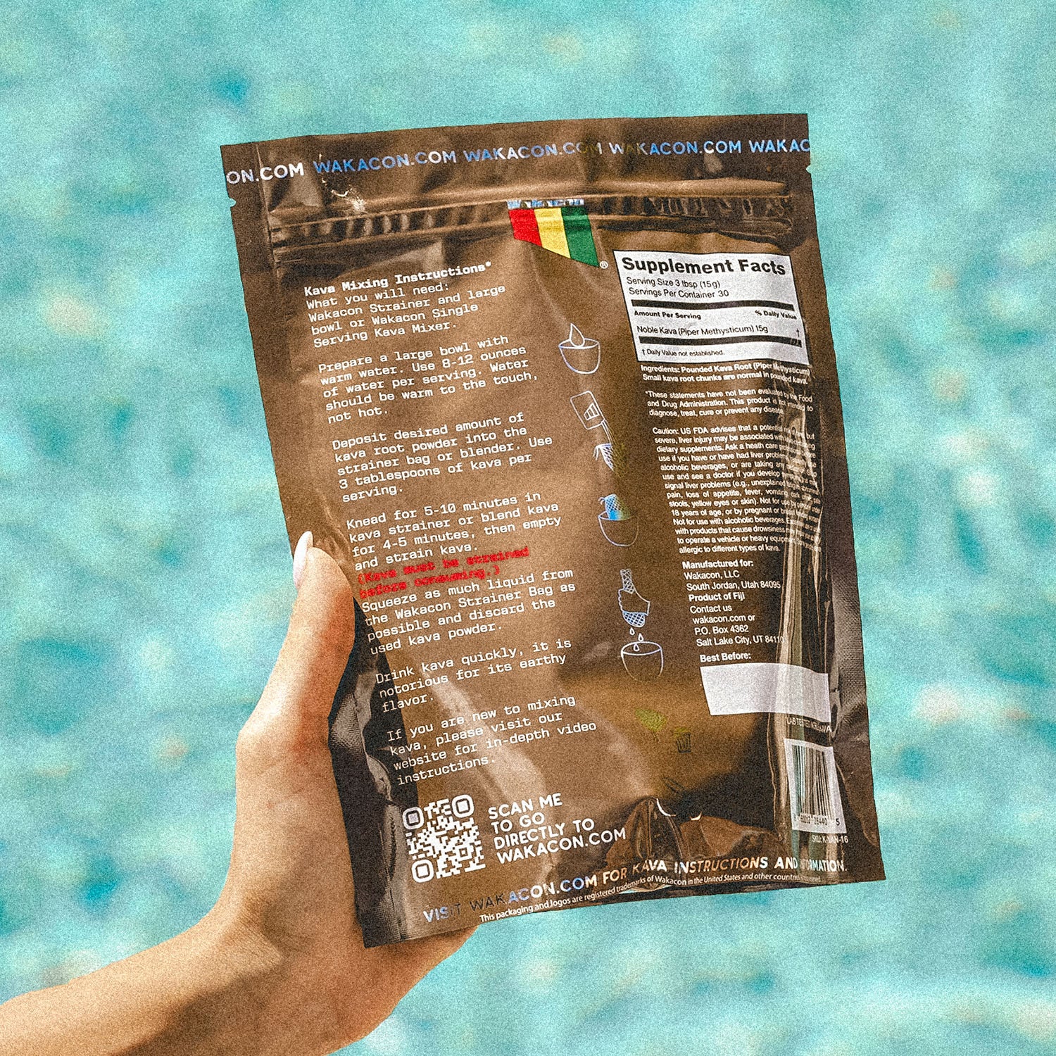 Wakacon Vanuatu Waka Kava Powder – Authentic, Noble Kava Root Powder from Vanuatu – Premium, High Quality, Responsibly Sourced, 16 Oz