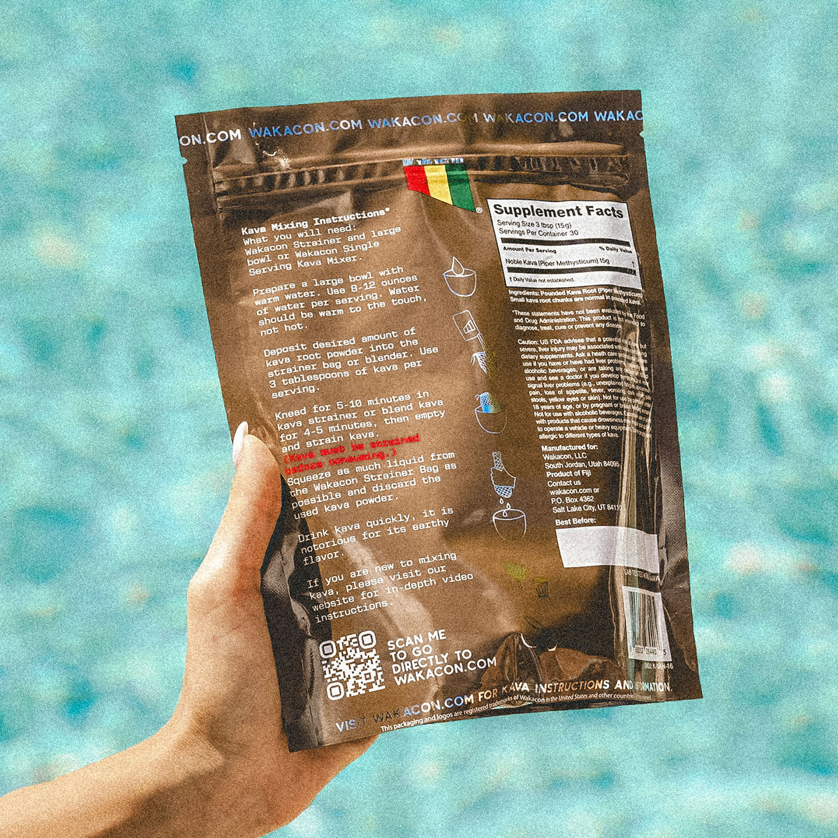 Wakacon Vanuatu Waka Kava Powder – Authentic, Noble Kava Root Powder from Vanuatu – Premium, High Quality, Responsibly Sourced, 16 Oz